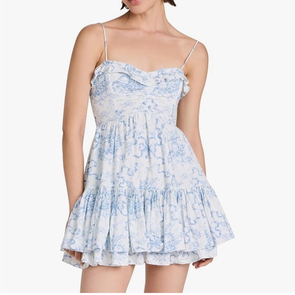 LOVESHACKFANCY‎ Linny blue mini Dress size medium